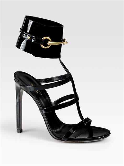 gucci black patent sandals|Gucci sandals original.